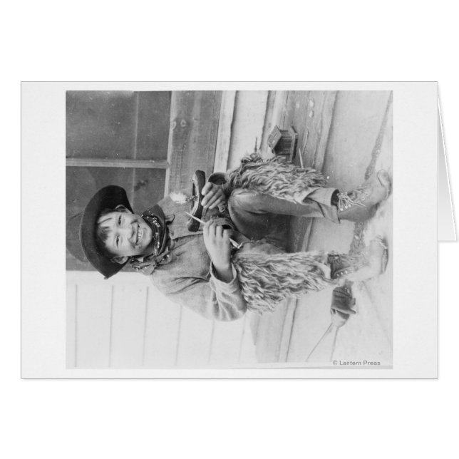 Young Boy Dressed as Cowboy with Toys (Front Horizontal)