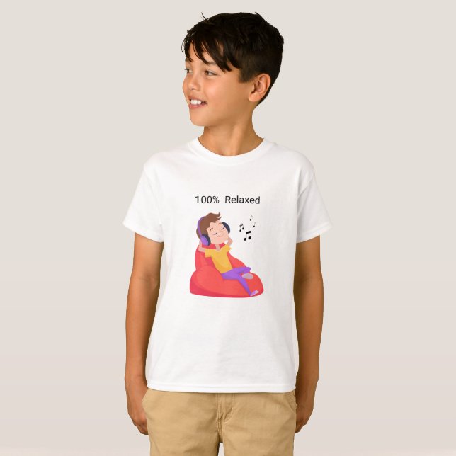 Young boy listens to music T-Shirt (Front Full)