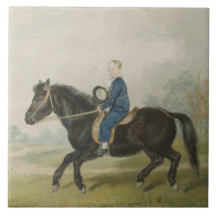 Young Boy Riding a Pony (by Penry Williams) Ceramic Tile