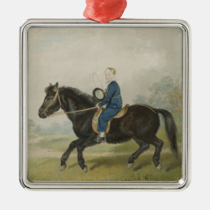 Young Boy Riding a Pony (by Penry Williams) Metal Ornament