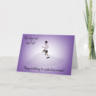 Young Boy Runner Birthday Card