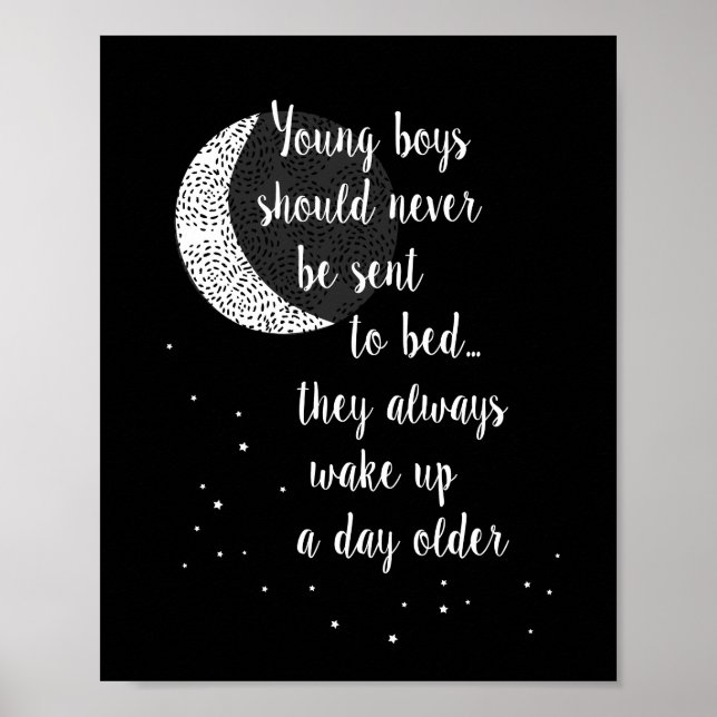 Young Boys Should Never Be Sent... Peter Pan Quote Poster (Front)
