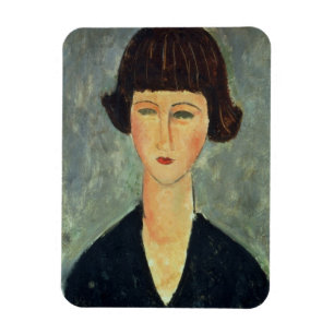 Young Brunette, 1917 (oil on canvas) Magnet