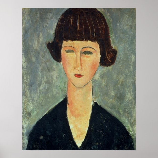 Young Brunette, 1917 (oil on canvas) Poster (Front)