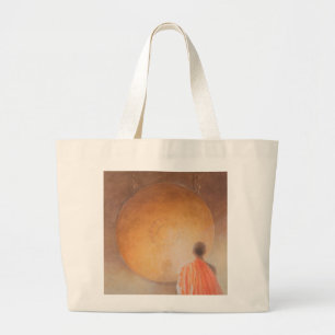Young Buddhist Monk and Gong Bhutan 2010 Large Tote Bag