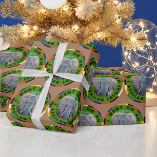 Young Bull Elephant African Safari Wrapping Paper