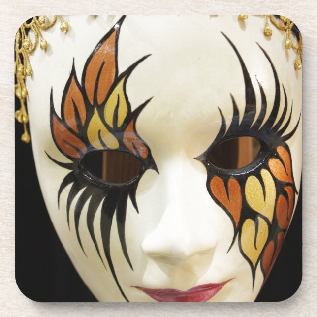 Young Ceramic Carnival Mask Coaster (Front)