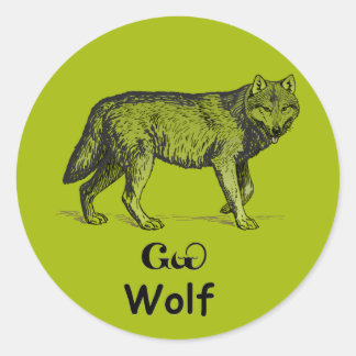 Young Cherokee Wolf Classic Round Sticker