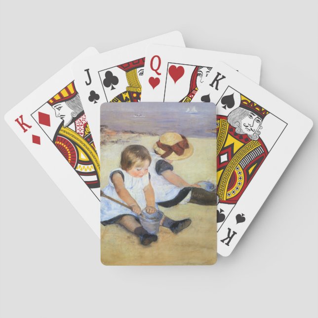 Young Children Playing on the Beach (Mary Cassatt) Cards (Back)