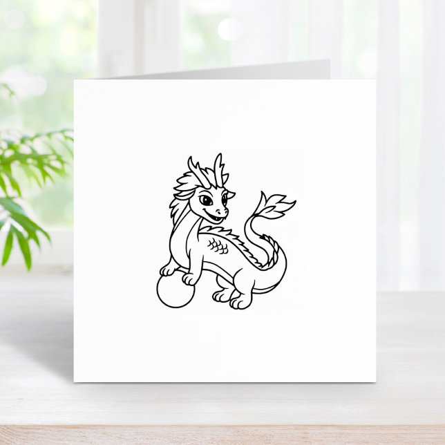 Young Chinese Dragon 1x1 Rubber Stamp (Creator Uploaded)