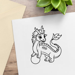 Young Chinese Dragon Rubber Stamp