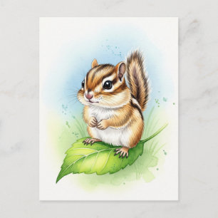 Young Chipmunk Baby Wild Animals Postcard