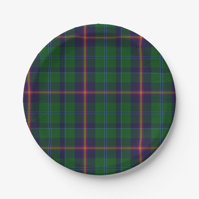 Young Clan Tartan Plaid Paper Plate (Front)