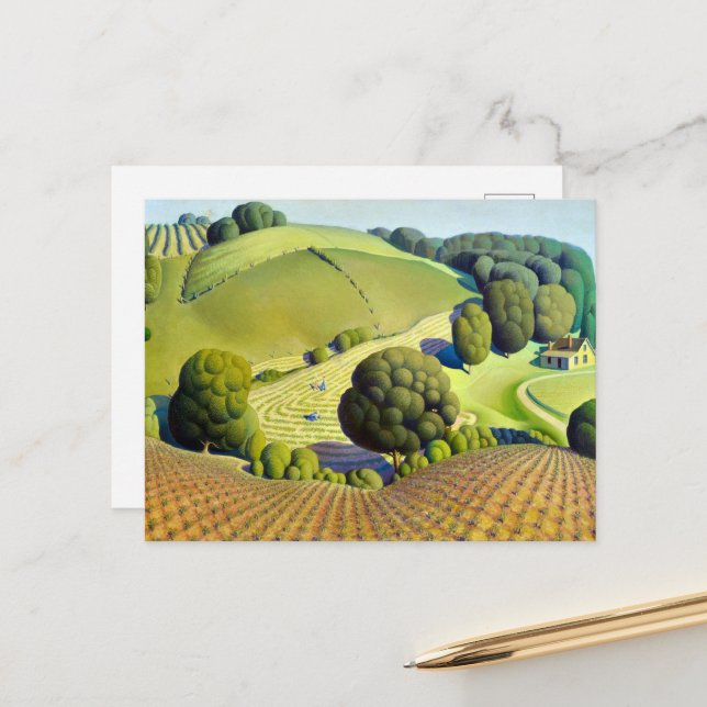 Young Corn by Grant Wood Holiday Postcard (Front/Back In Situ)