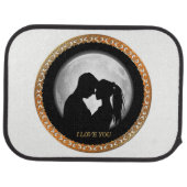 Young couple black silhouette kissing one another car mat (Rear)