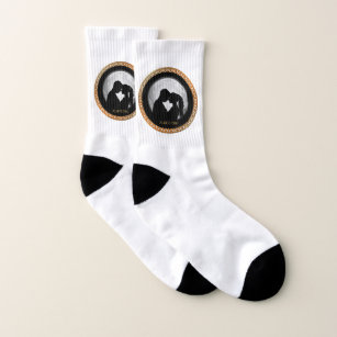 Young couple black silhouette kissing one another socks