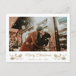 Young Couple First Christmas Photo Postcards