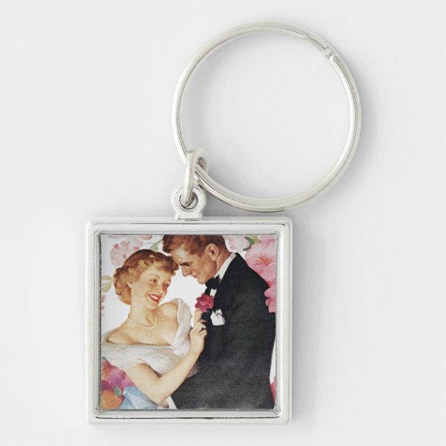 Young couple in formal wear key ring (Front)