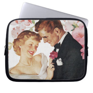 Young couple in formal wear laptop sleeve