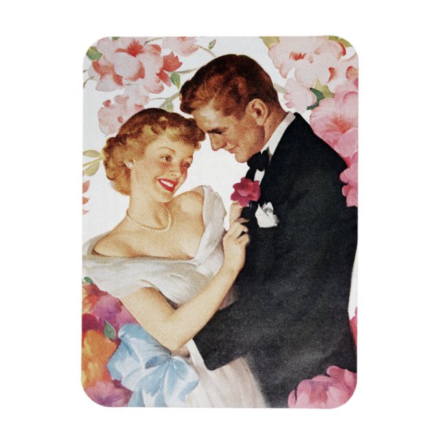 Young couple in formal wear magnet (Vertical)