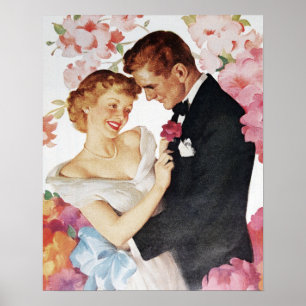 Young couple in formal wear poster