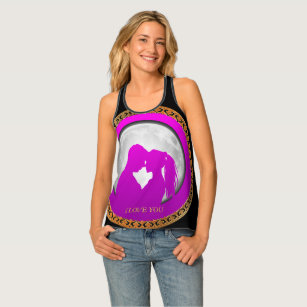 Young couple pink silhouette kissing one another singlet