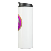 Young couple pink silhouette kissing one another thermal tumbler (Rotated Right)