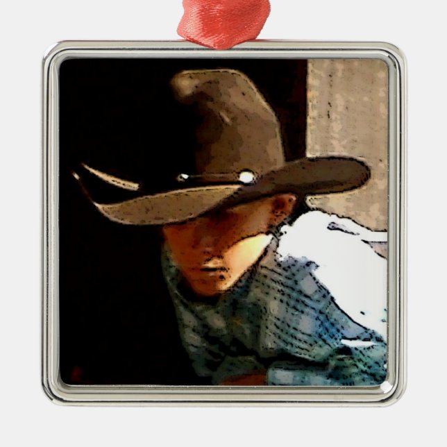 Young Cowboy Christmas Ornament (Front)