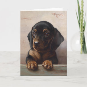 Young Dachshund Carl Reichert Card