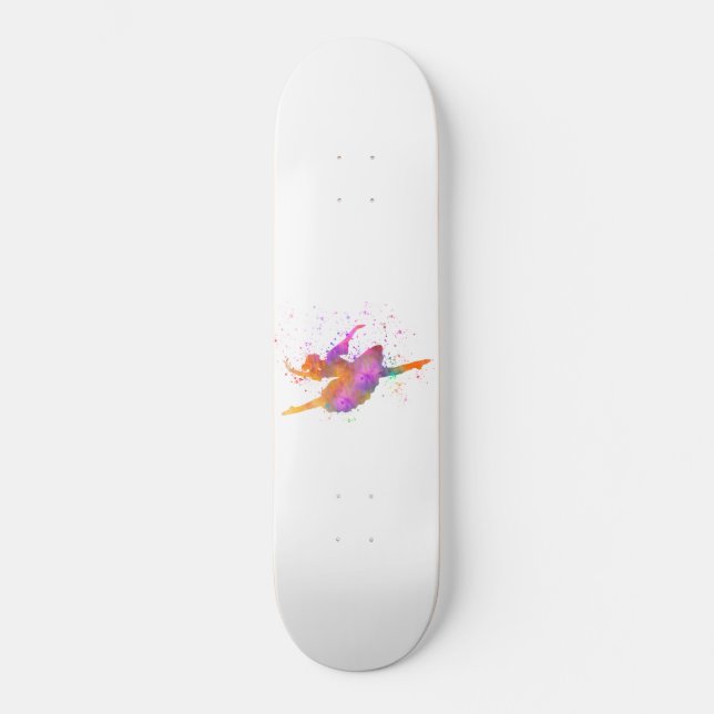 young dancer in watercolor skateboard (Front)
