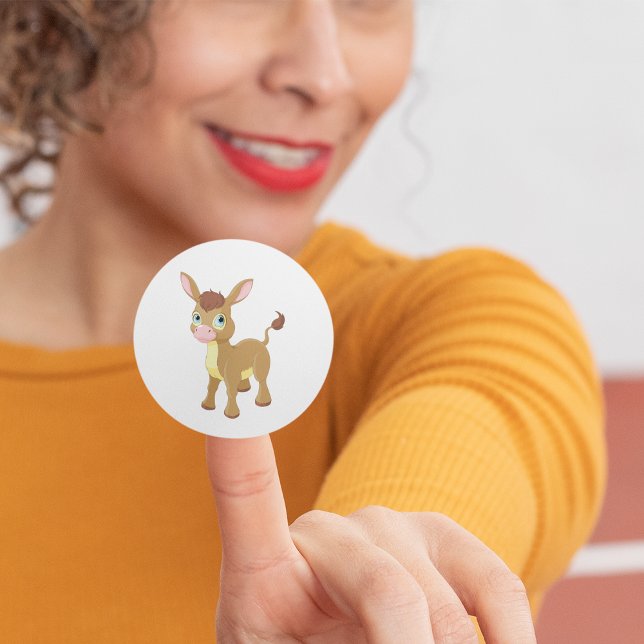 Young Donkey Classic Round Sticker (Creator Uploaded)