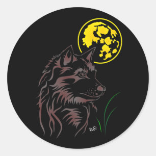 young dreamy wolf sticker