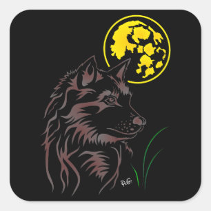 young dreamy wolf sticker