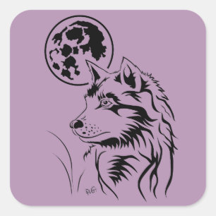 young dreamy wolf sticker