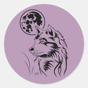 young dreamy wolf sticker