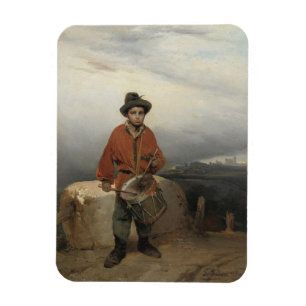 Young Drummer Boy (by Gerolamo Induno) Magnet