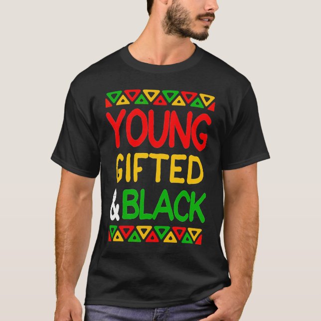 Young ed And Black African American Men Women Boy  T-Shirt (Front)