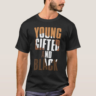 Young ed And Black Girl  Melanin Queen Girls Kids T-Shirt