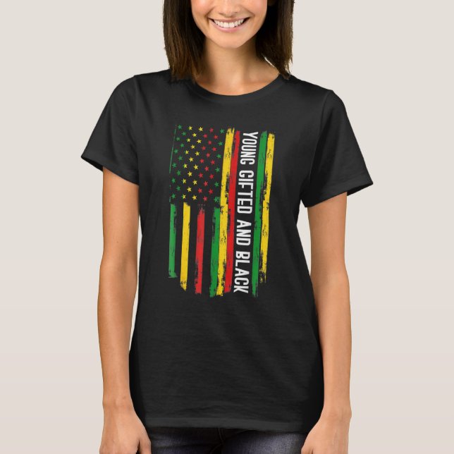 Young ed And Black History Afro African Pride Kids T-Shirt (Front)