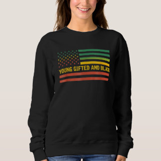 Young Ed And Black History Us Flag African America Sweatshirt