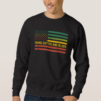 Young Ed And Black History Us Flag African America Sweatshirt