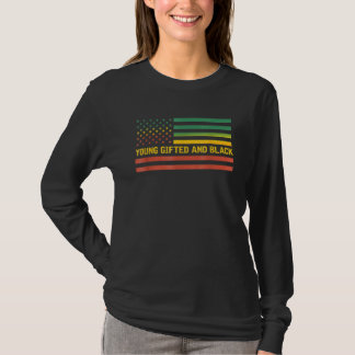 Young Ed And Black History Us Flag African America T-Shirt
