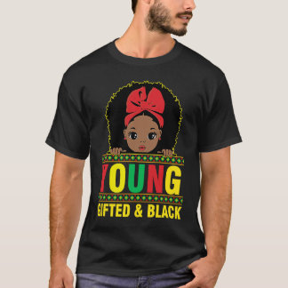 Young ed And Black Little Black Queen Melanin Girl T-Shirt