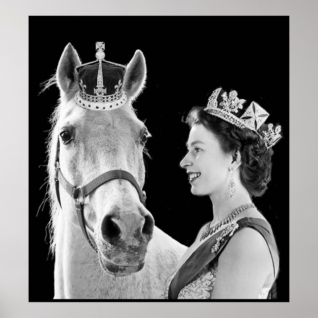 Young Elizabeth II crowns her horse Poster (Front)
