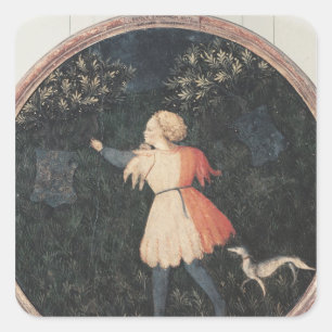Young falconer, Florentine School Square Sticker