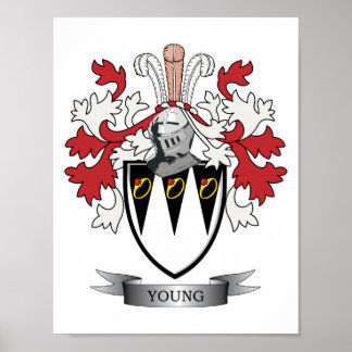 Young Family Crest Coat of Arms Poster