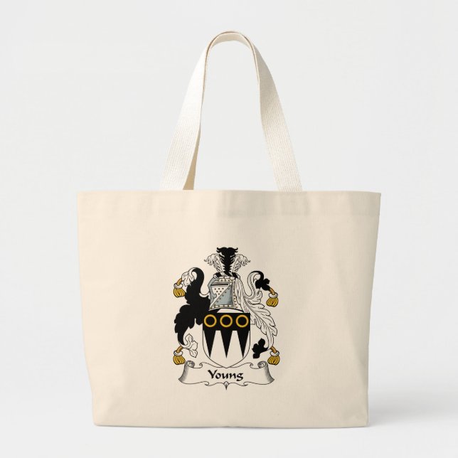 Young Family Crest Large Tote Bag (Front)
