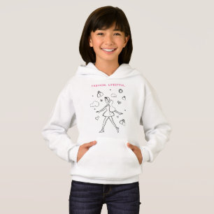 Young Fashion Girl - Sketch in Black, White & Pink