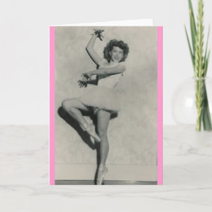 young female ballerina dancer greeting card