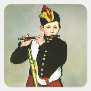 Young Flautist, or The Fifer Edouard Manet Square Sticker